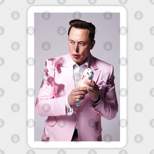 Elon Musk, Pee Wee Herman, pink outfit Sticker by Maverick Media